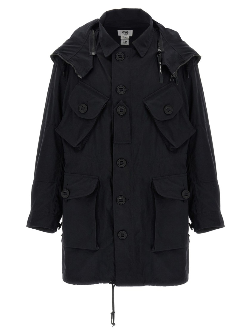 Junya Watanabe Men's Nylon Parka Coat In Black