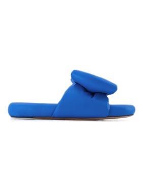 サンダル・ミュール Bow Padded Slides - Off White - Blue - Leather Off-White Bow Padded Slides - Blue - Leather | THE LIST