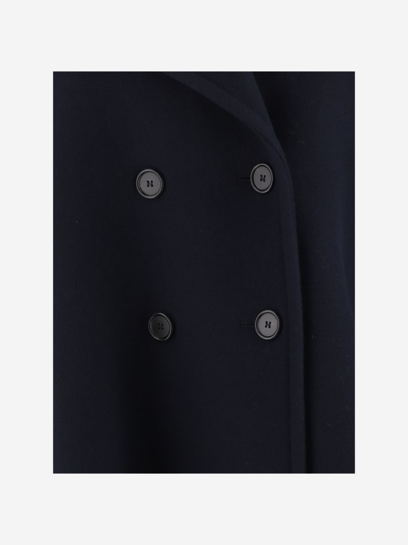 Chloé Oversize Double-breasted Wool Coat In Black