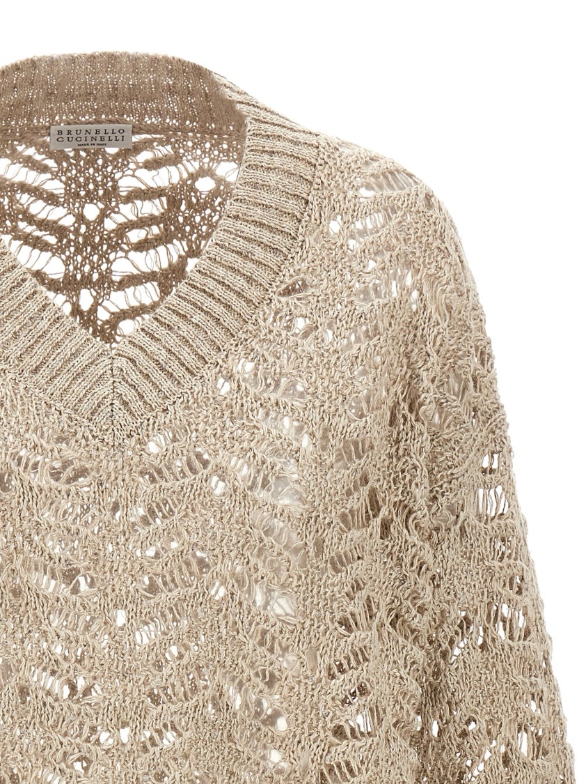 Brunello Cucinelli Rustic Dazzling Net Sweaters And Cardigans