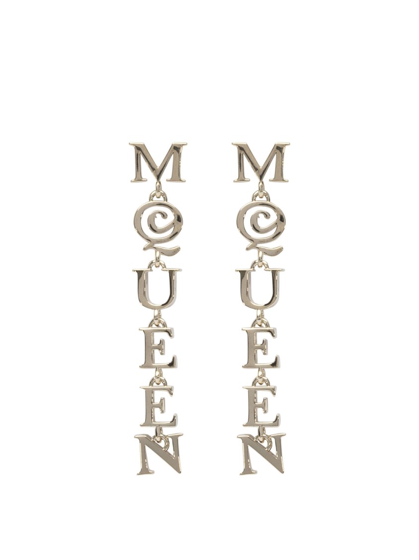 Alexander Mcqueen Interlocking Letter Earrings With Gold Finish