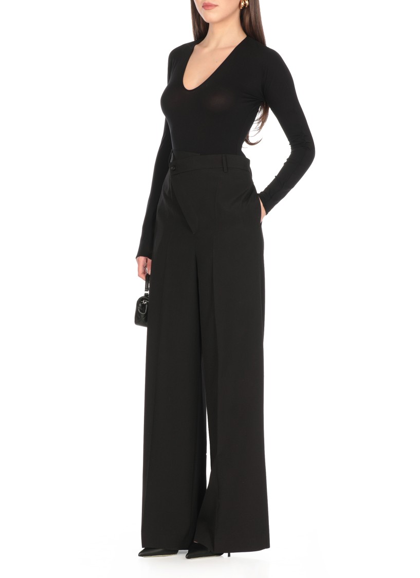 Wolford V-neck Bodysuit In Black