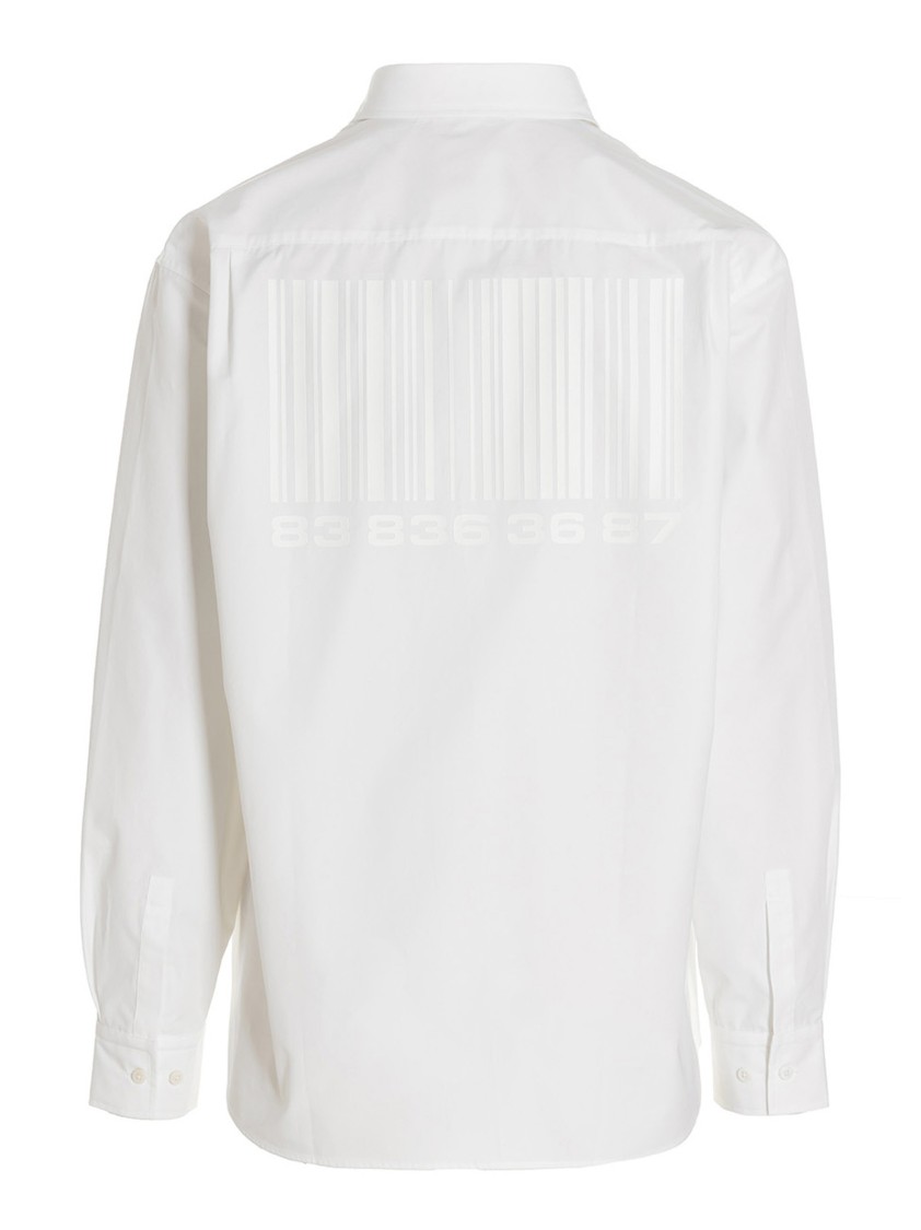 Vtmnts 'shirt Striped Collar Buttoned Pocket Front' In White