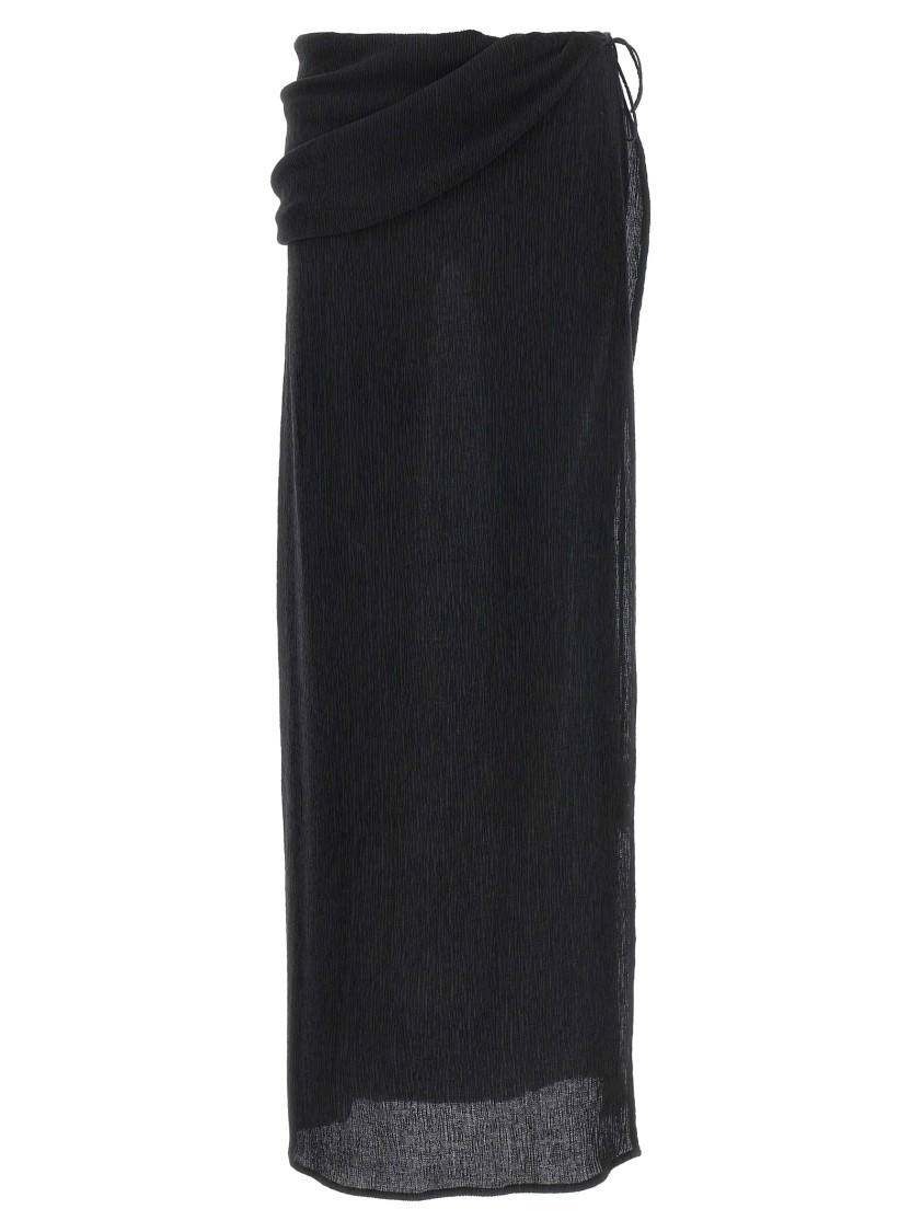 Magda Butrym 03' Long Skirt With Maxi Side Split In Black