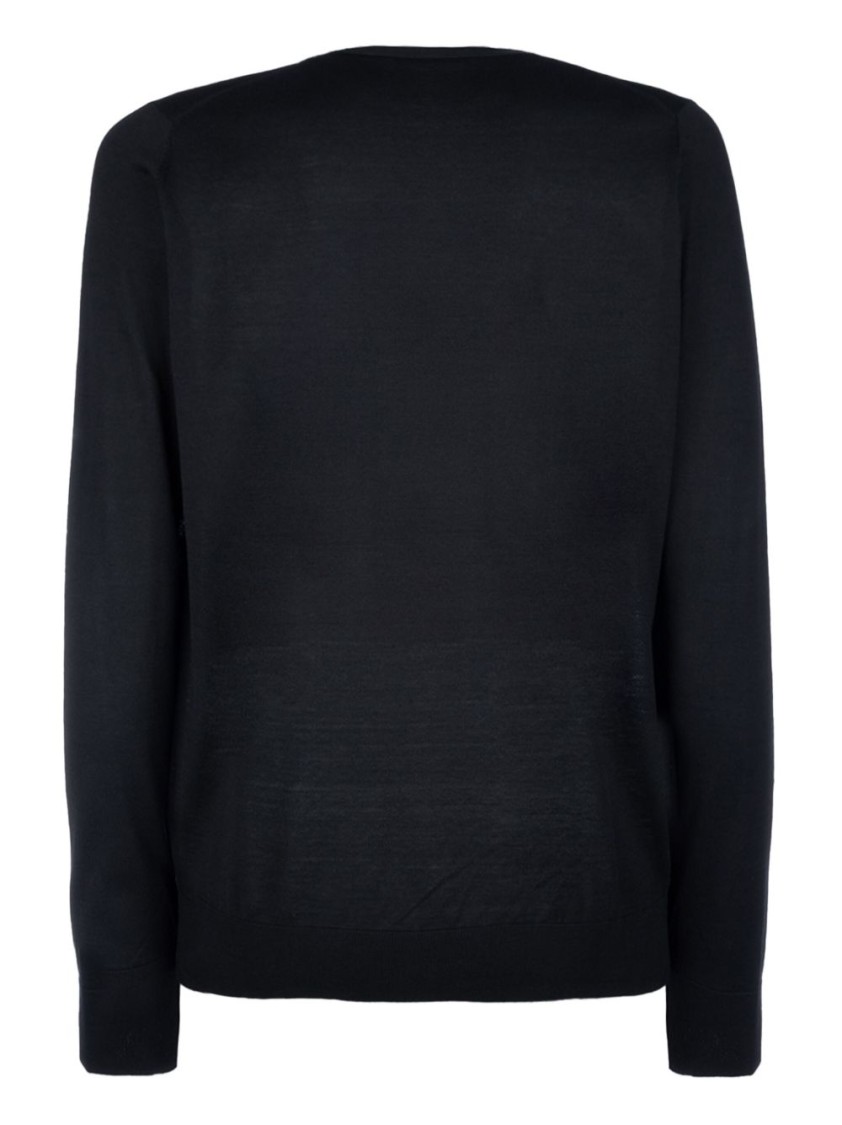Paolo Pecora Black Sweatshirt With Classic Crew Neckline In Black