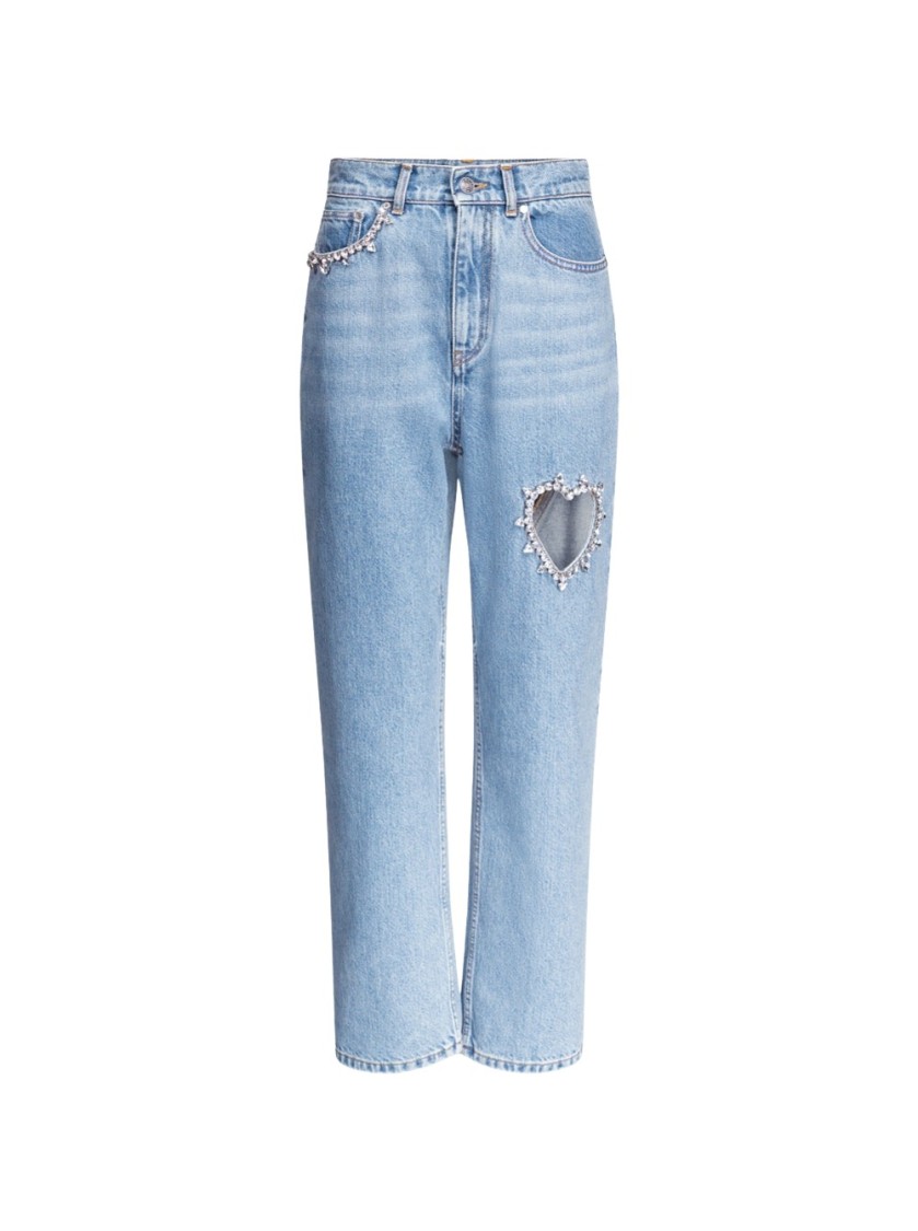 AREA AREA CRYSTAL HEART JEAN LIGHT BLUE