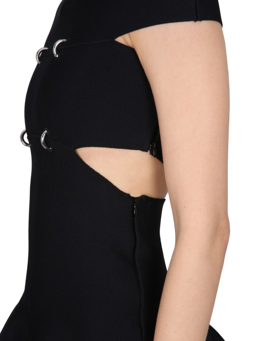 ワンピース alexander mcqueen MINI DRESS WITH BARE SHOULDERS Alexander Mcqueen Mini Dress With Bare Shoulders In Black