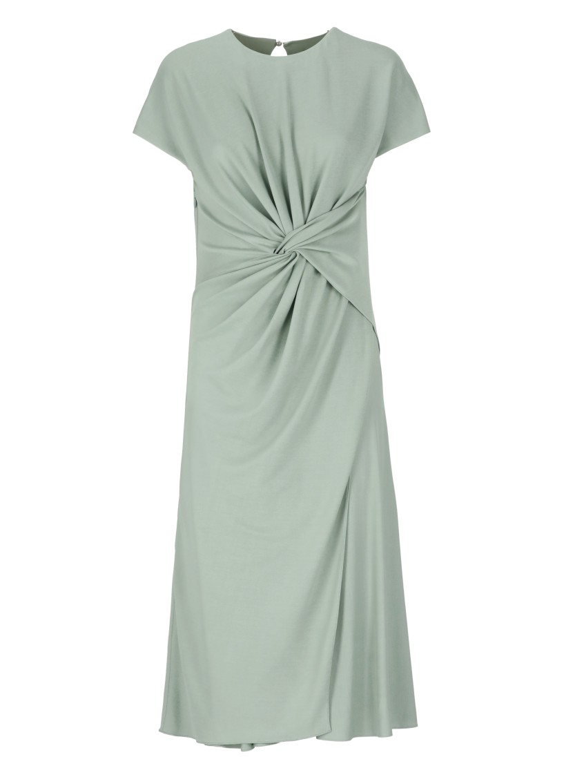 Lanvin Green Robe Viscose Midi Dress In Green