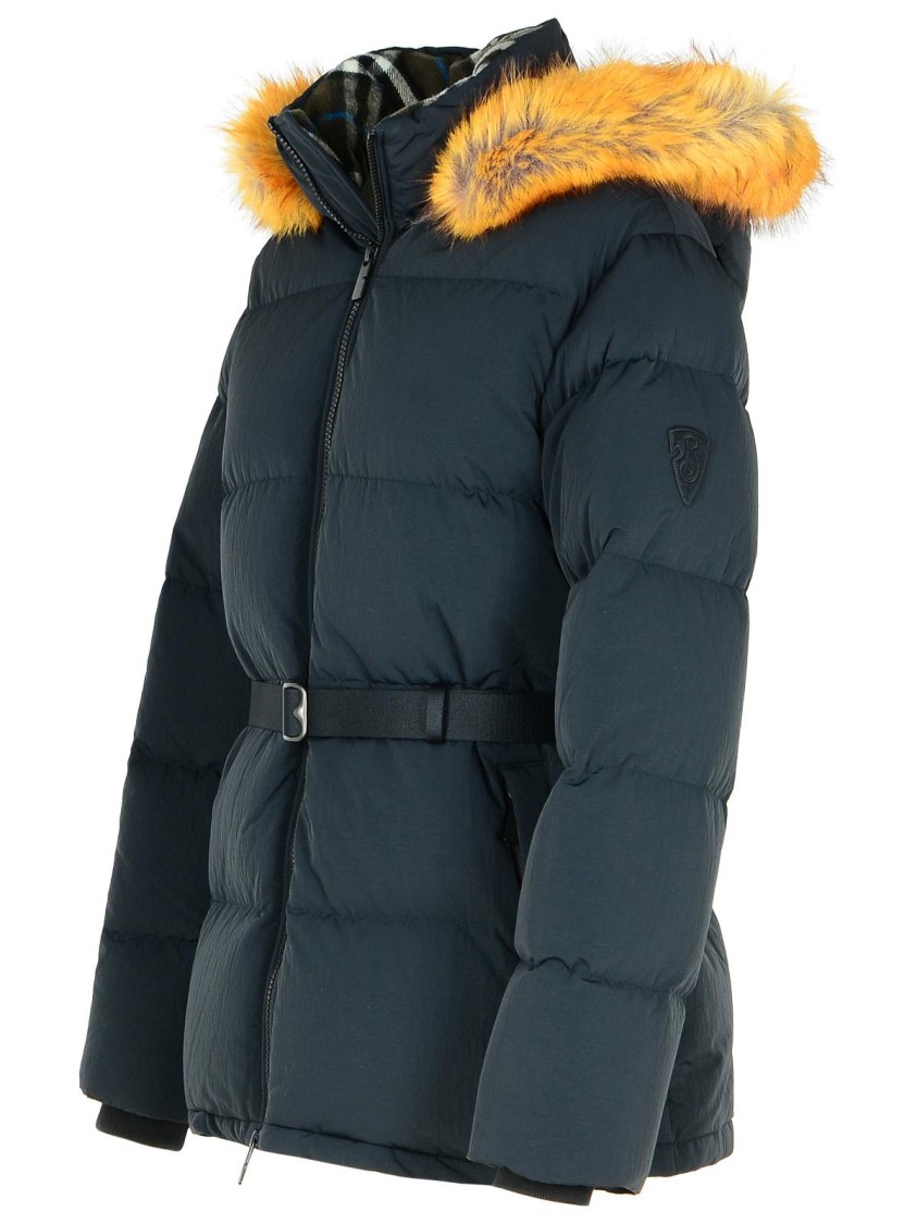 Burberry Blue Nylon Down Jacket In Blue