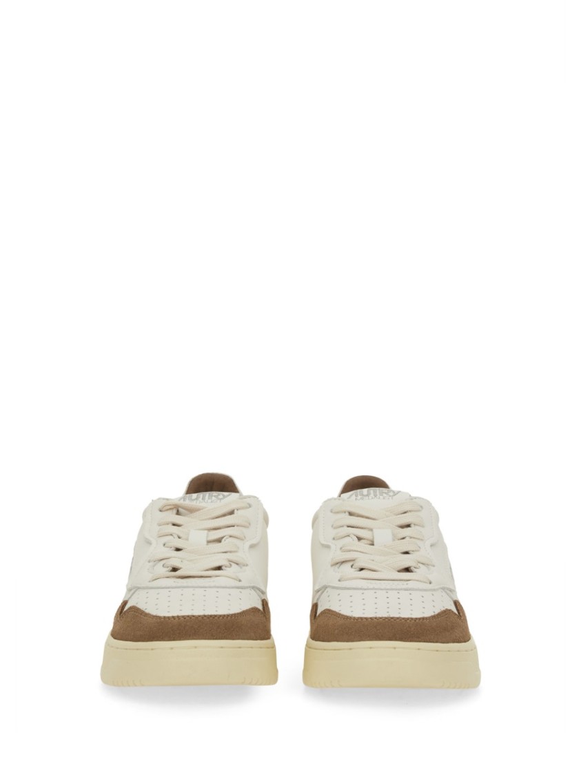 Autry Low Sneaker With Contrast Panels And Perforated Detailing