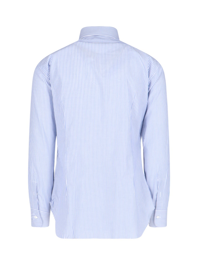 Barba Napoli Striped Pattern Shirt Collar Button-down