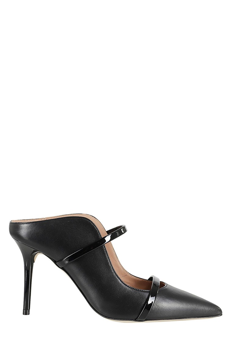 Malone Souliers Pointed Toe Mules With Glossy Strap Details