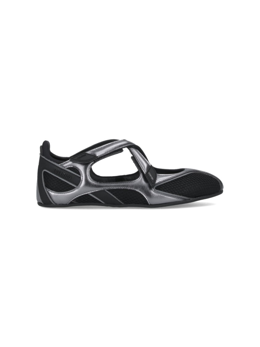 Attico Floor 01 Mesh And Leather Ballerinas Flat