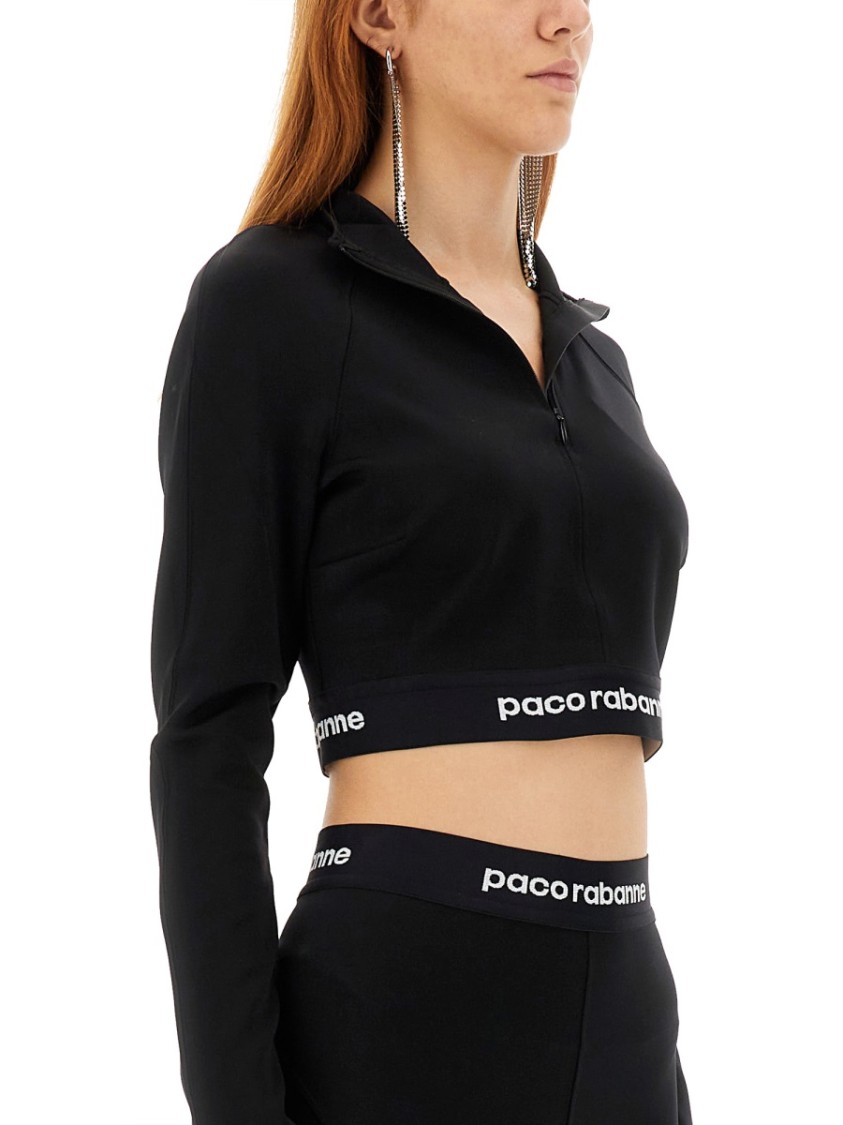 Rabanne Logo-underband Cropped Sweatshirt