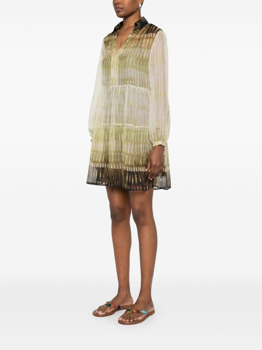 Liu •jo Liu Jo Tiered Mini Dress With Button-down Front