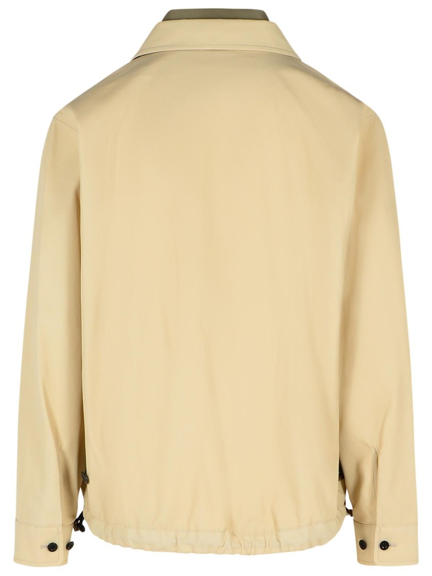 Sacai Cotton Jacket With Elasticated Hem And Collar In Neutrals