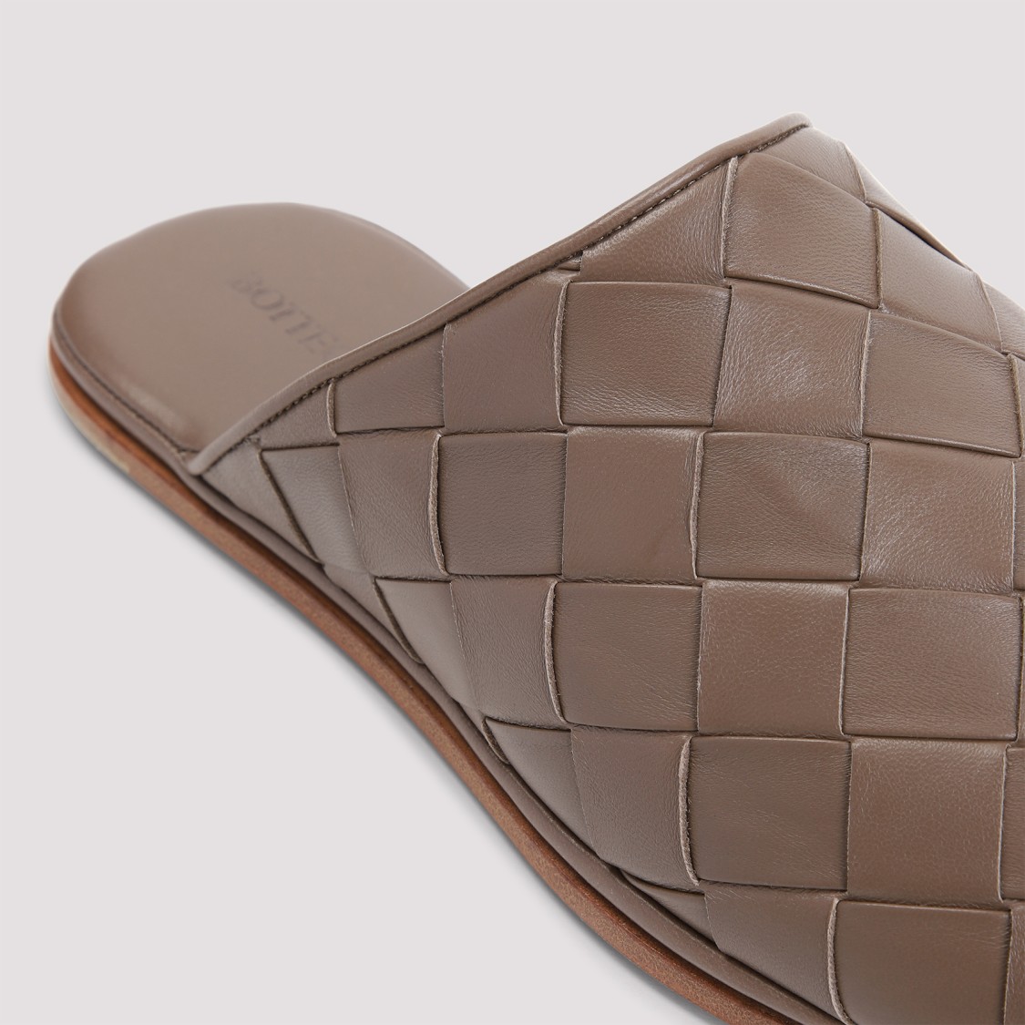 Bottega Veneta Woven Lambskin Leather Slip-on Mules In Brown