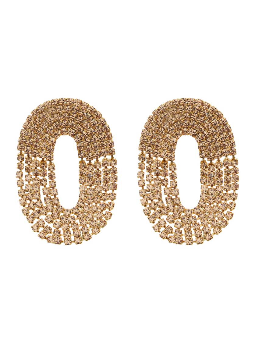 Silvia Gnecchi Liberty One Metallic Earings With Rear Closure And Oval Shape In Gold Pleated Brass Woman In Gold