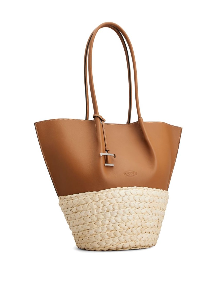 Tod's Structured Brown Calfskin Tote In Brown