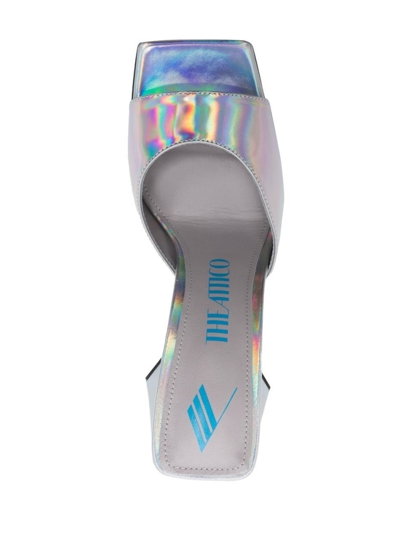 Attico The Devon 115mm Mule In Silver