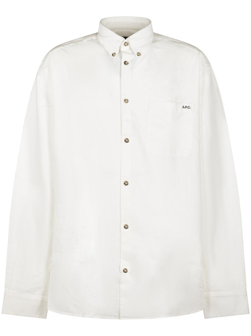 Apc A.p.c. Classic Button-down Shirt With Subtle Logo Detail In Multi