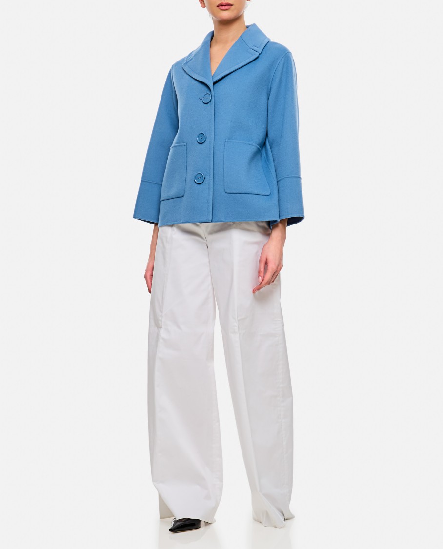 Max Mara Windsor Double Breasted Short Coat In Blue