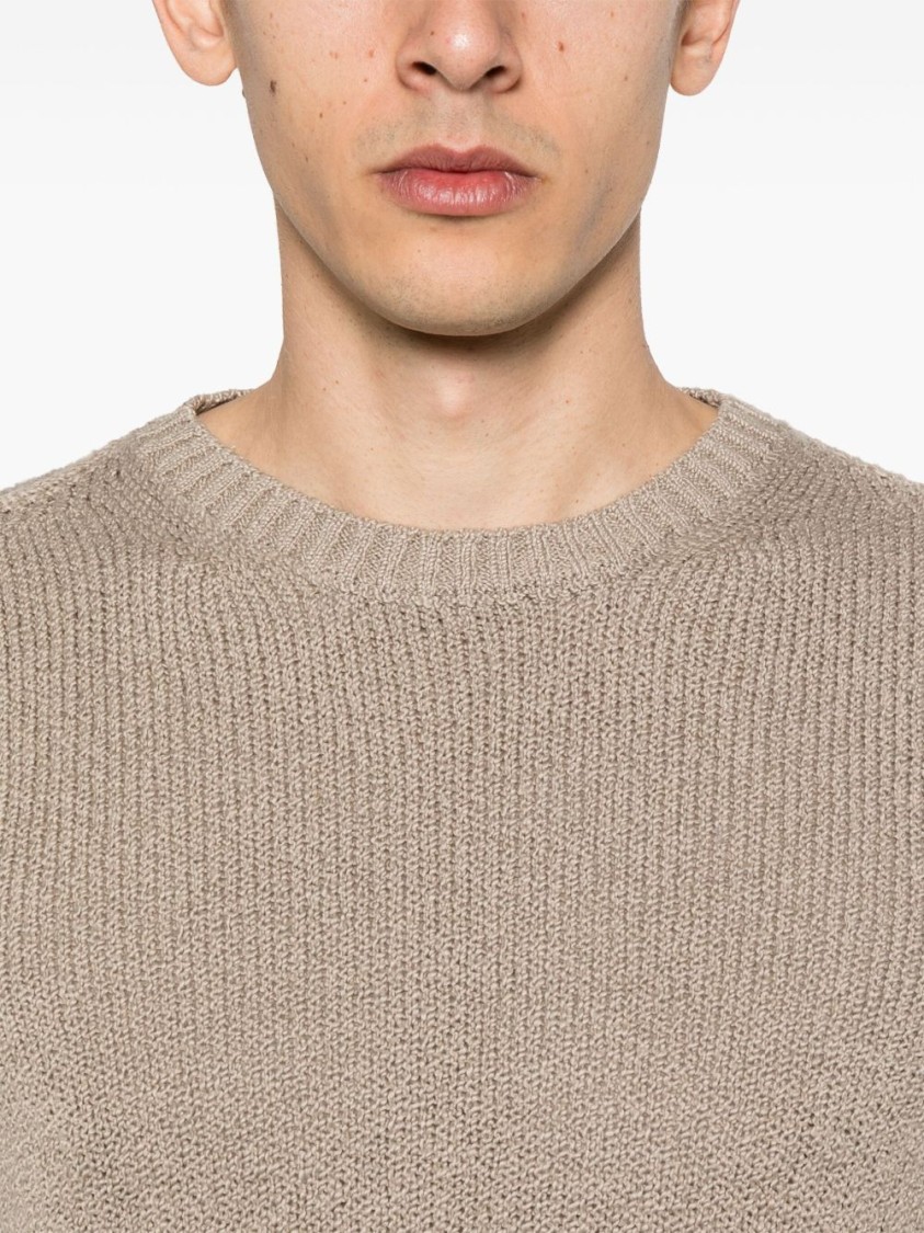 Drumohr Crew Neck Knitted Sweater In Neutrals