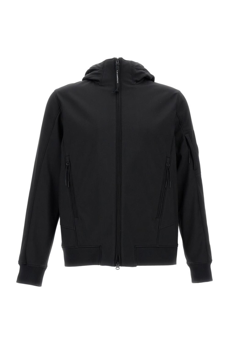 C.p. Company Rainproof Full Zip Jacket With Hood In Gray