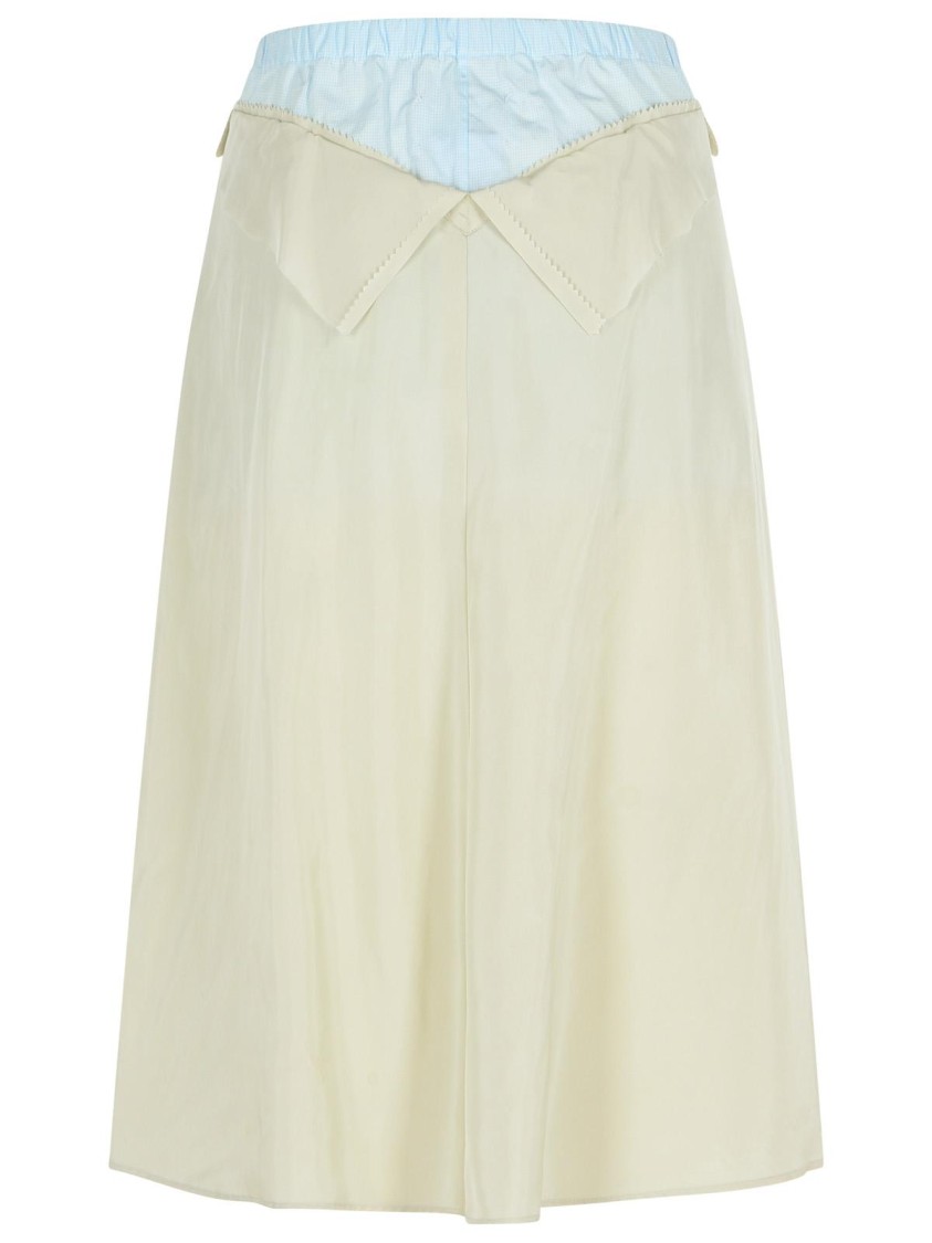 Maison Margiela Viscose Midi Skirt With Contrasting Waistband