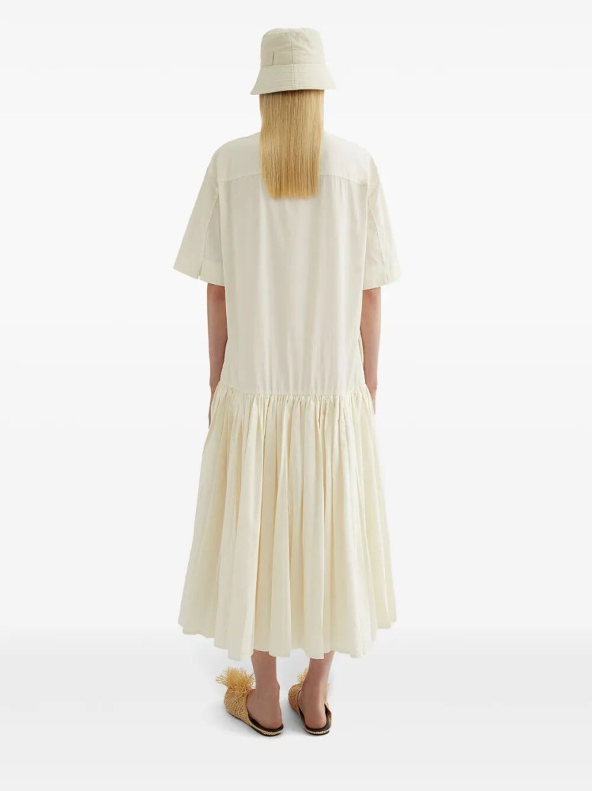 Jil Sander Relaxed Cotton Dress With Button-down Front