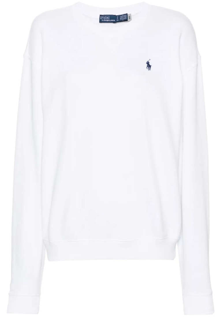 Polo Ralph Lauren Round Collar And Long-sleeved T-shirt In White