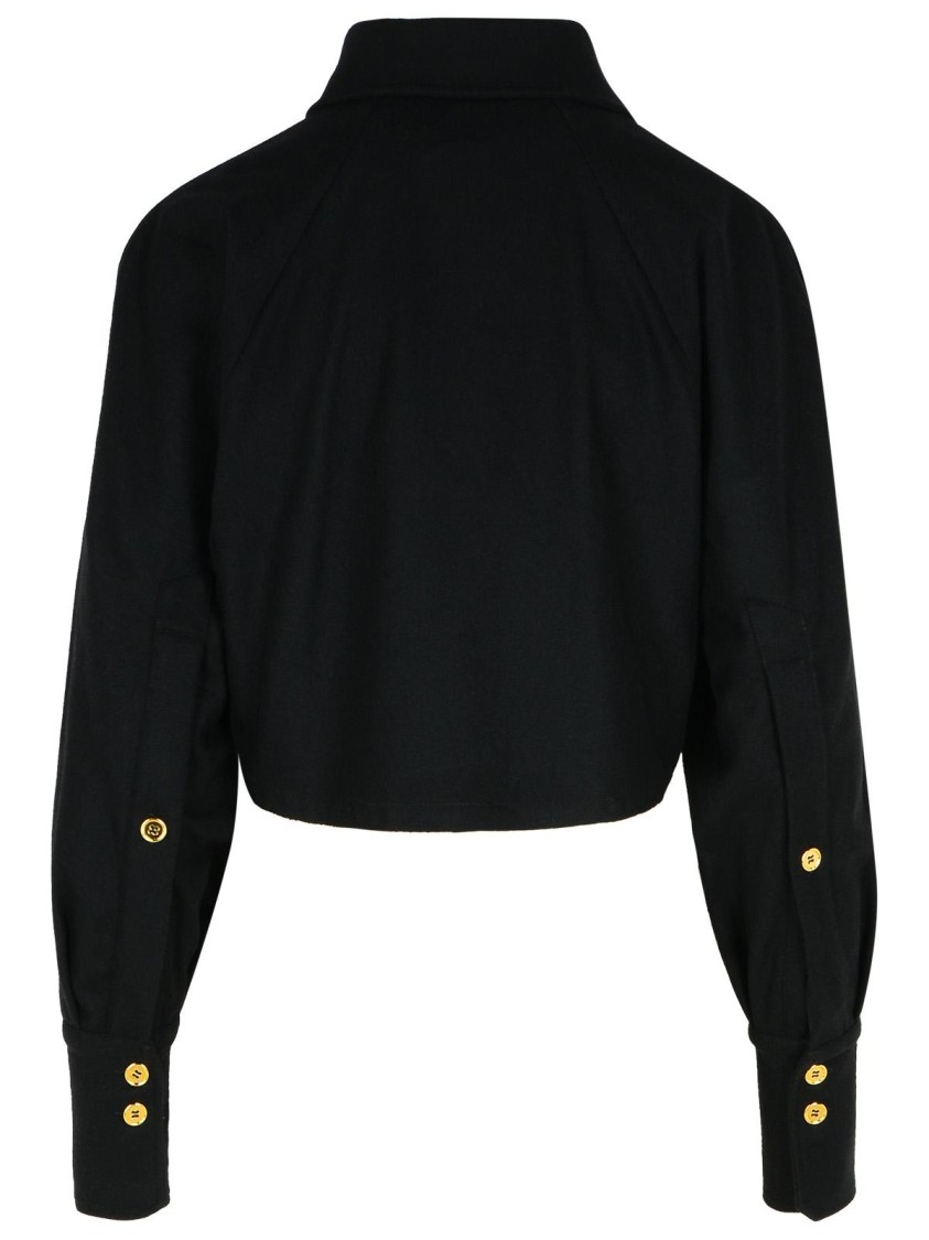 Patou Black Virgin Wool Blend Shirt In Black