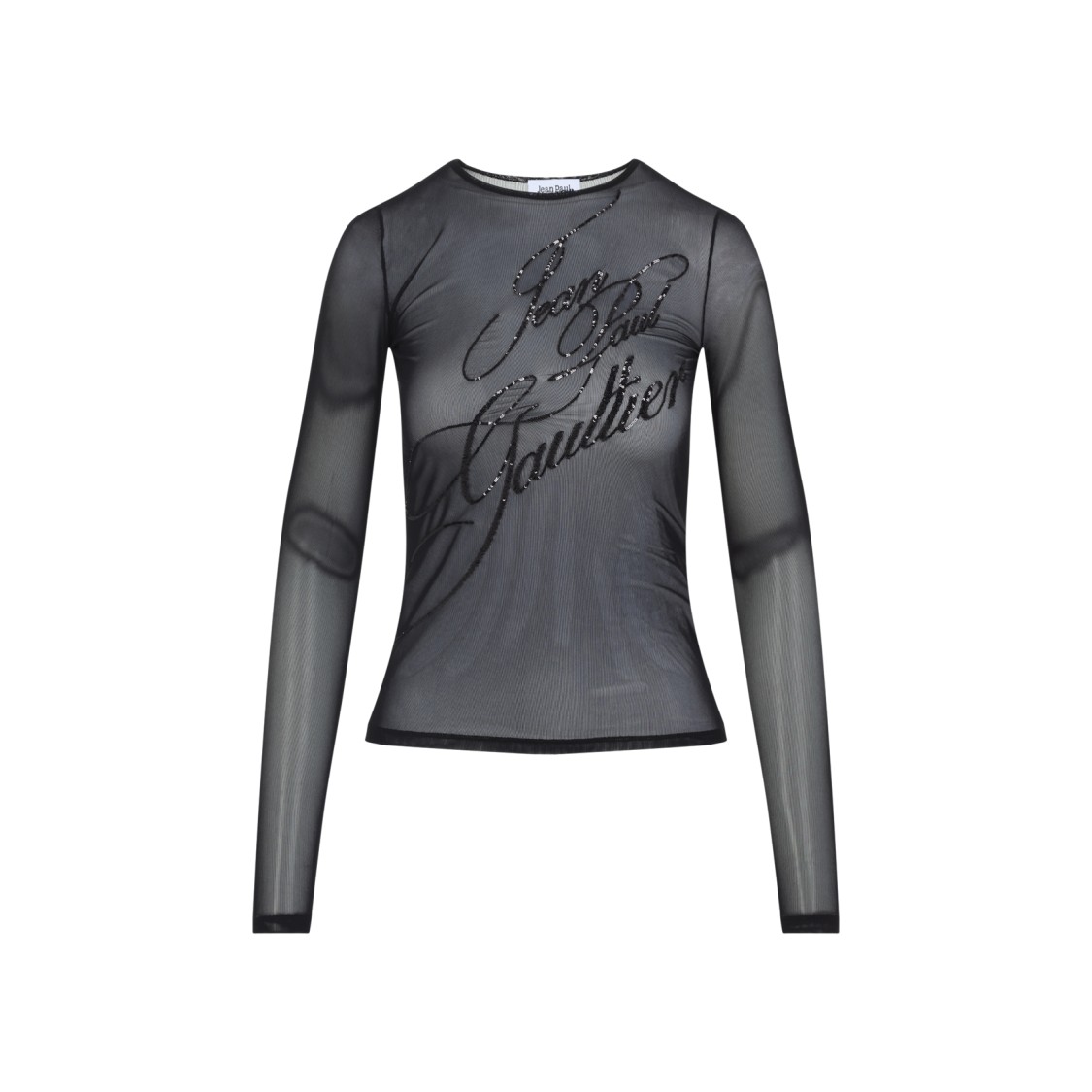 Jean Paul Gaultier Long-sleeve Black Top With Logo Detail