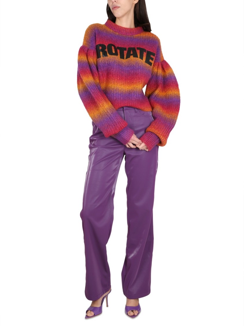ROTATE BIRGER CHRISTENSEN ROTATE BOLD LOGO INLAY CREWNECK SWEATER