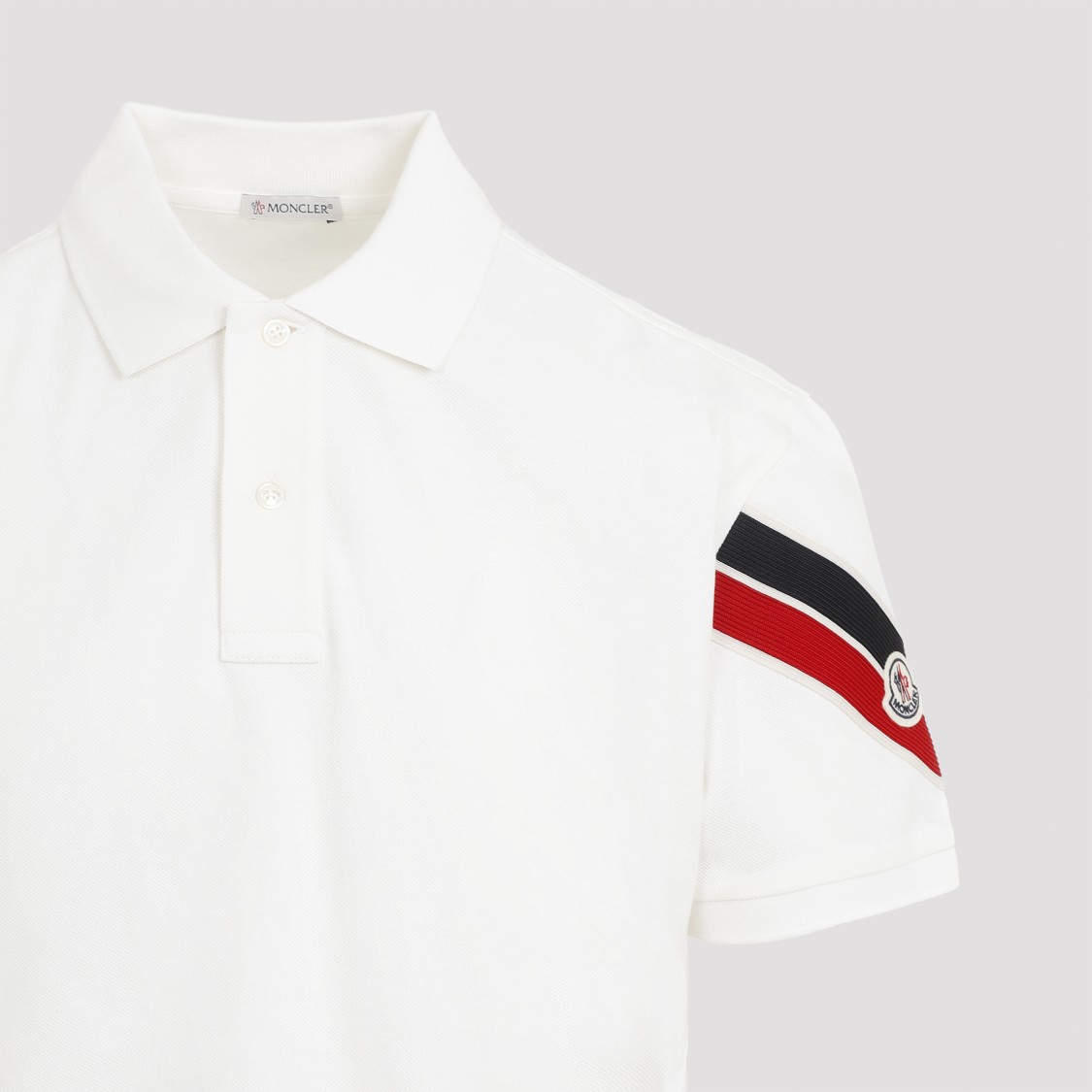 Shop Moncler White Cotton Polo