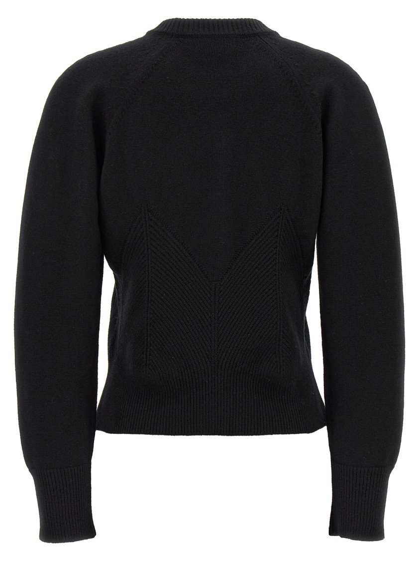 Alexander Mcqueen Chevron Corset Sweater In Wool In Black