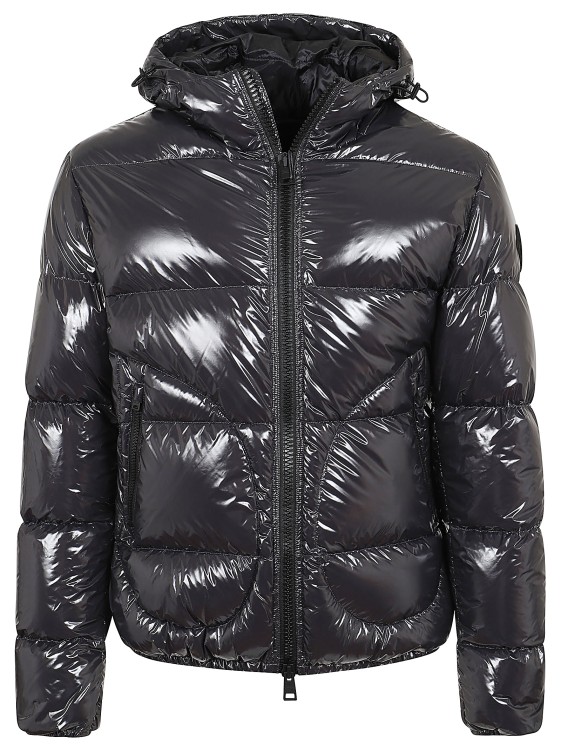 Herno Glossy Bomber Jacket With Hood And Elastic Cuffs Down