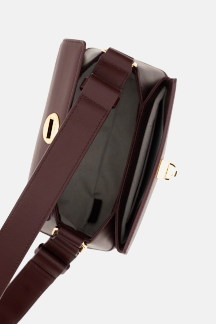 Plan C Burgundy Smooth Grain Calfskin Mini Shoulder Bag In Burgundy