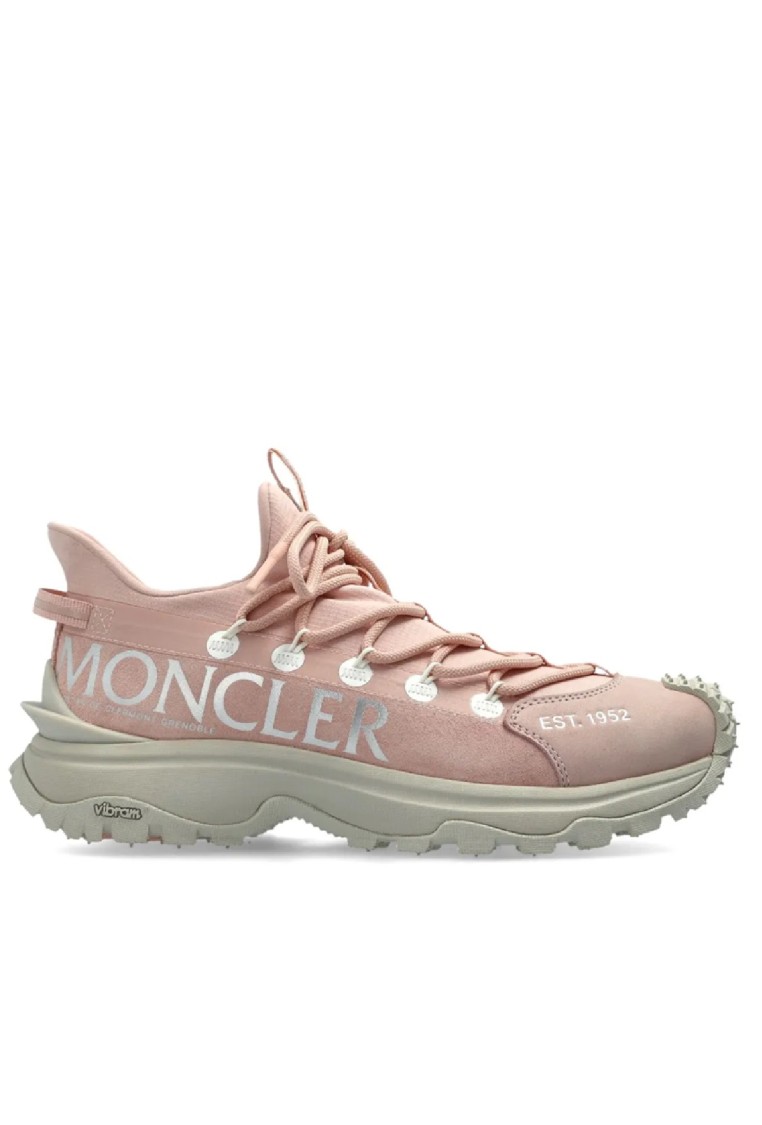 Shop Moncler Trailgrip Lite2 Sneakers With Rugged Sole And Distinctive Logo In Neutrals