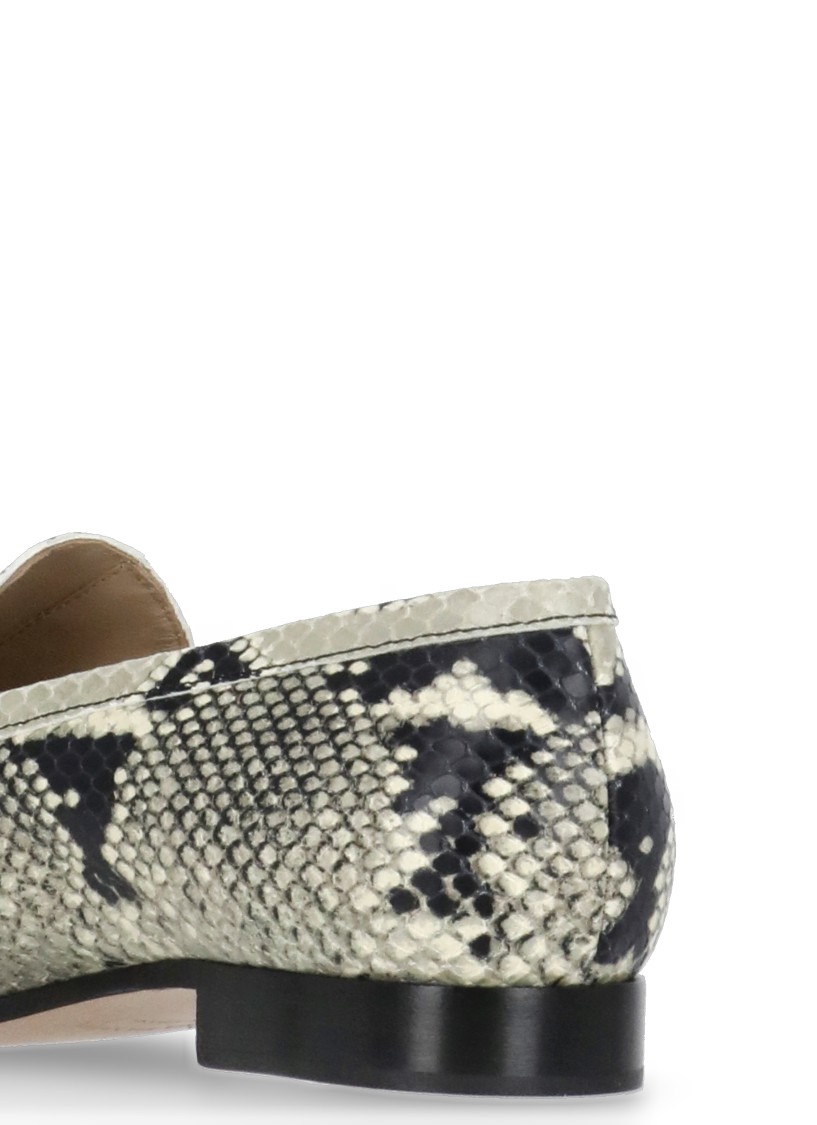 Fabiana Filippi Python Effect Loafers In Green