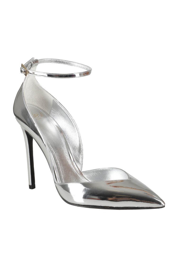 Alevì Milano Alevi` Milano Pointed Toe Metallic Leather Pumps In Gray