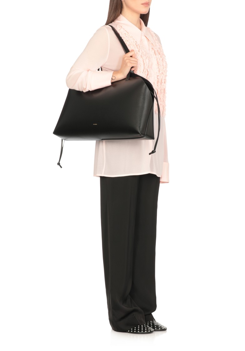 Jil Sander Black Curve Shoulder Bag
