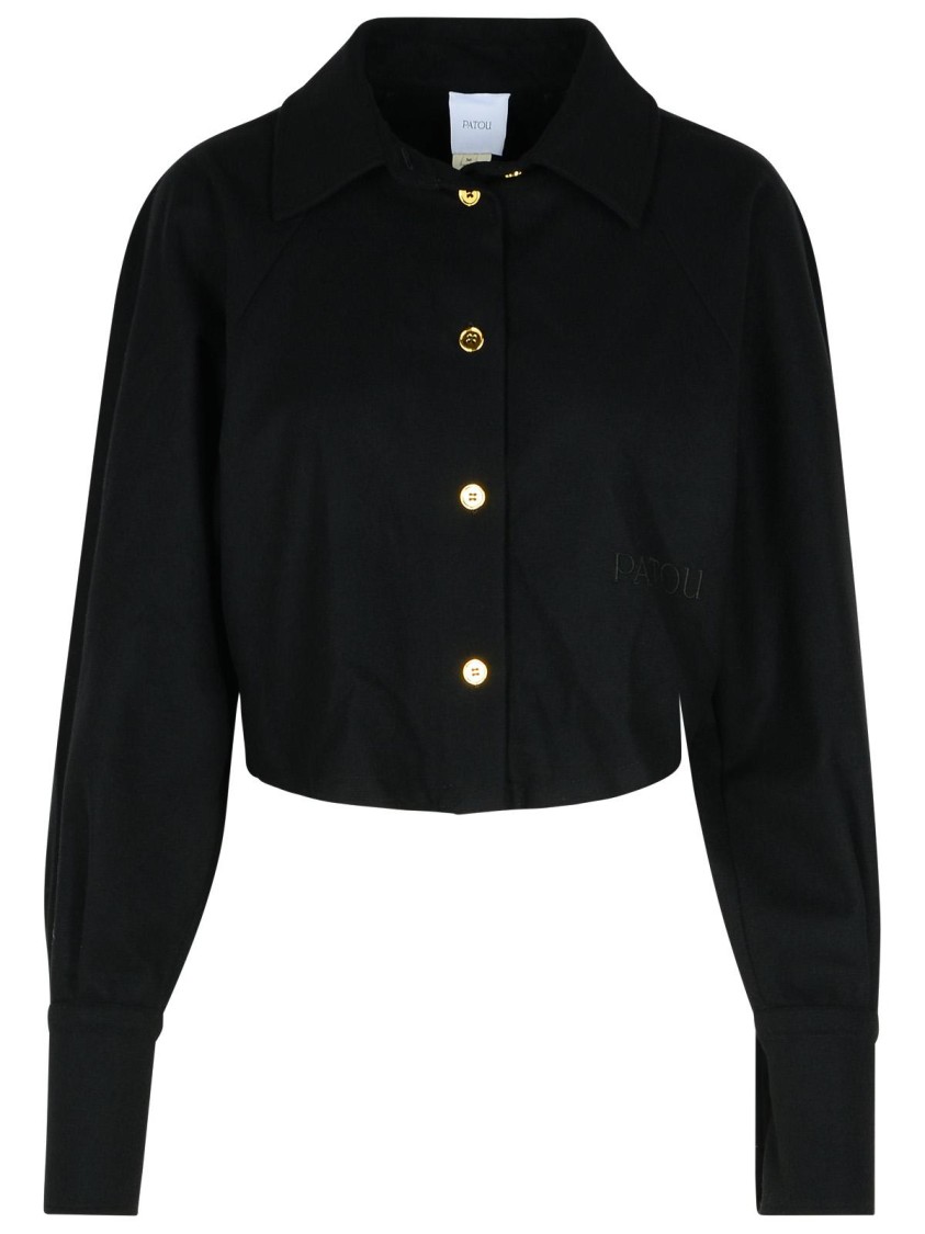 Patou Black Virgin Wool Blend Shirt In Black
