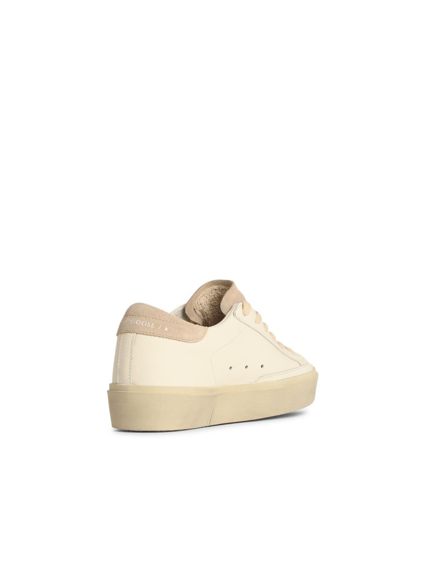 Golden Goose 'hi Star' White Leather Sneakers Women In Neutrals