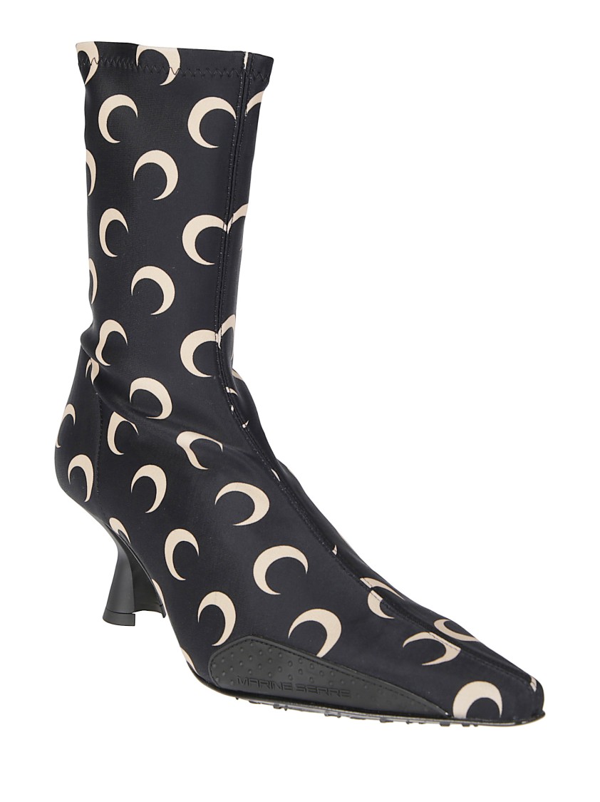 Marine Serre Moon Printed Jersey Ms Boots In Black