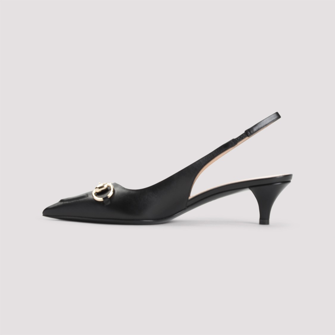 Gucci Elegant Slingback Pumps With Metallic Accent In Black