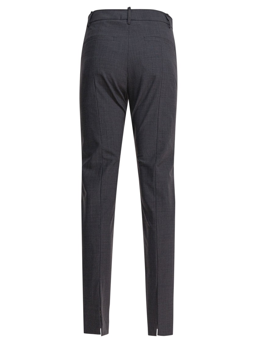 Brunello Cucinelli Tailored Grey Trousers With Mid-rise Waist In Gray