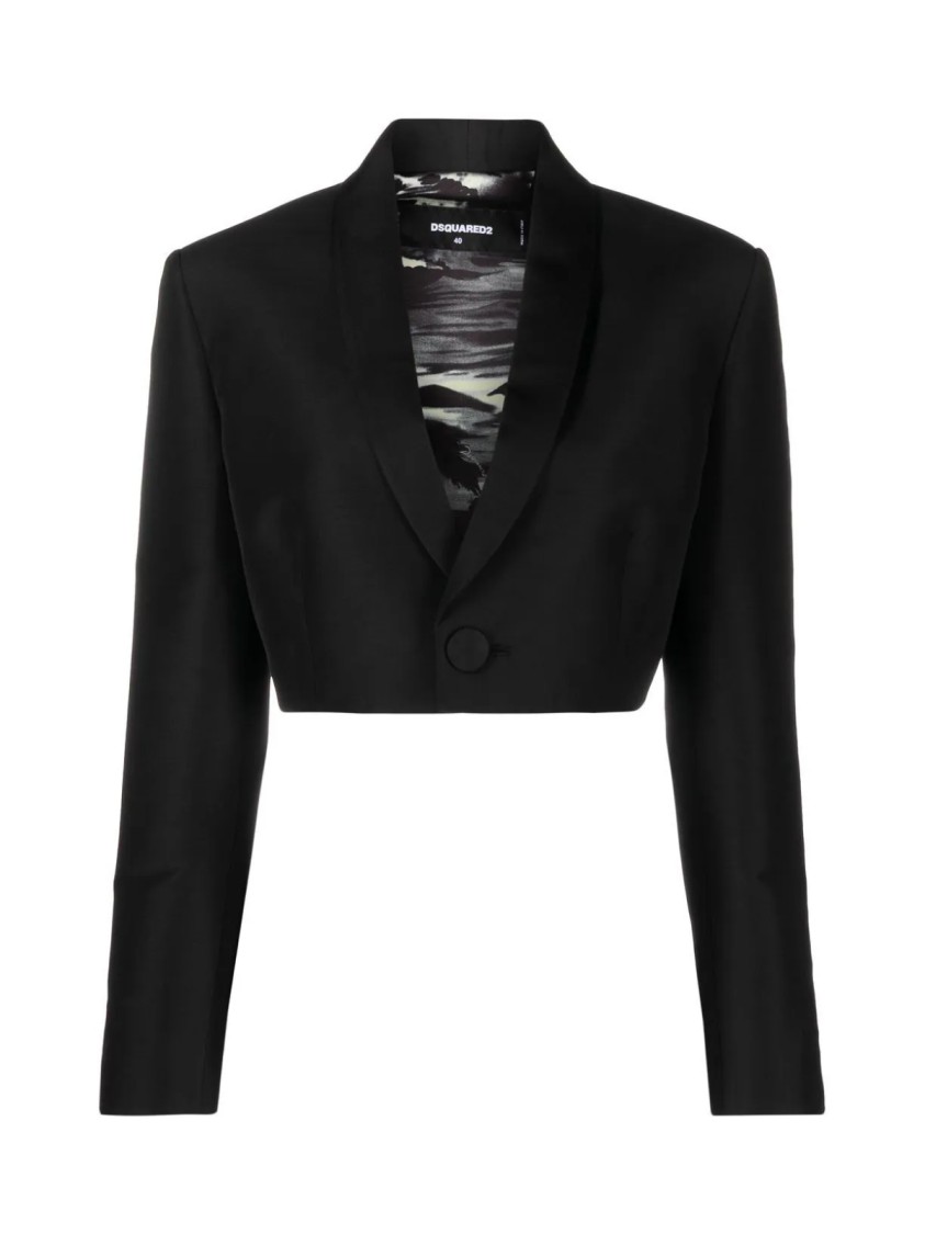 Dsquared2 Spencer Cropped Blazer In Black
