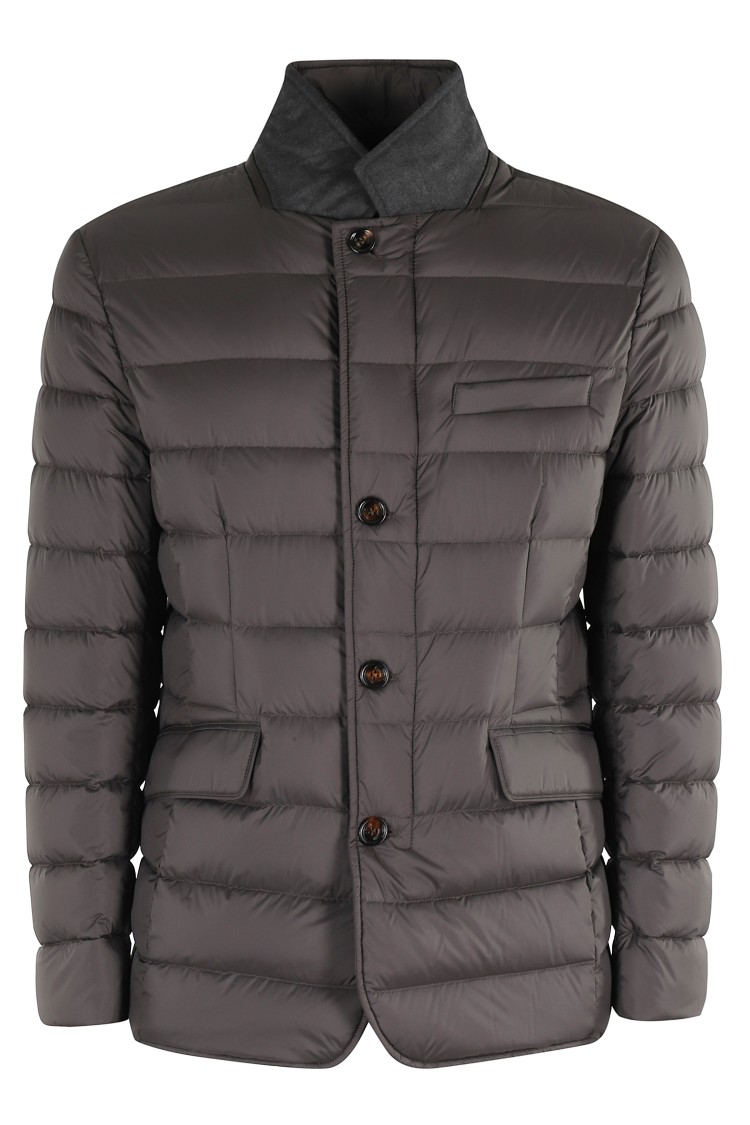 Moorer Zayn Quilted Button-fastening Jacket In Neutral