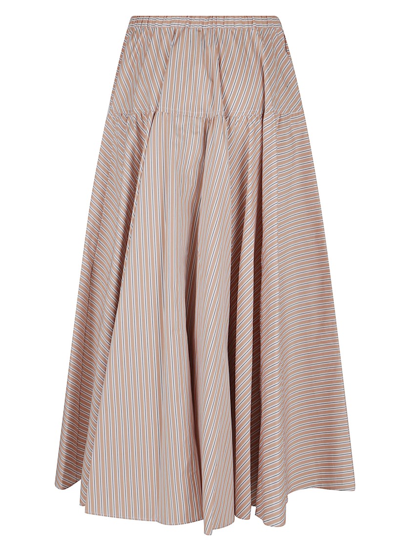 Patou Ankle Length Flared Skirt With Side Pockets